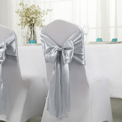 Horbaunal 12 Pack Silver Satin Table Runner 12 x 108 Inch | Smooth Table Runners - Image 3
