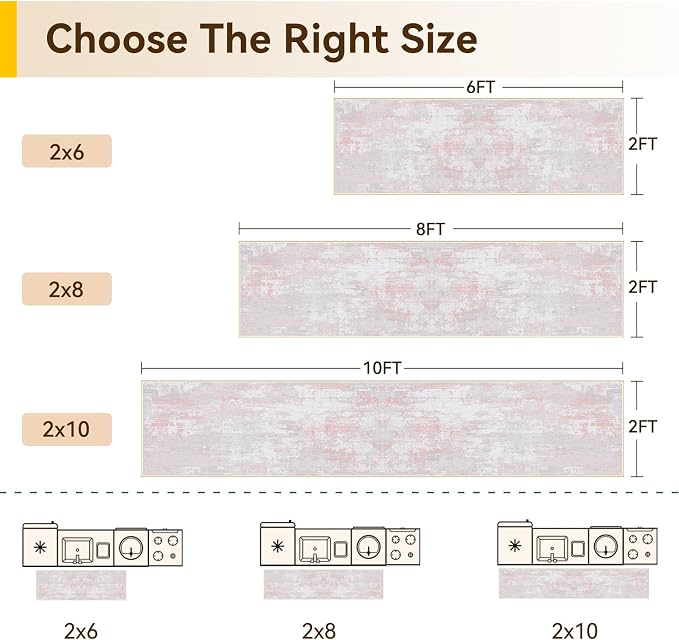 RELEANY Washable Area Rugs 2'x10' Non-Slip Modern Abstract Soft - Image 2