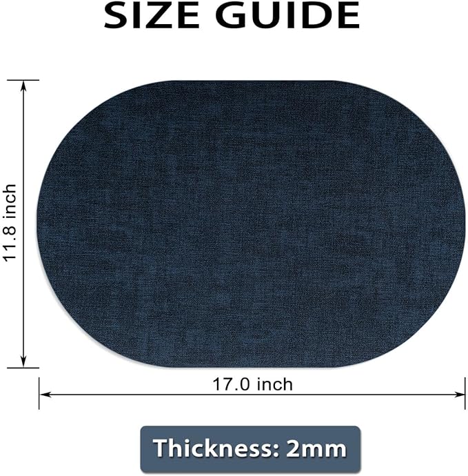 Placemats Set of 12-17" x 11.8" Waterproof & Heat Resistant Oval Place Mats - Image 6