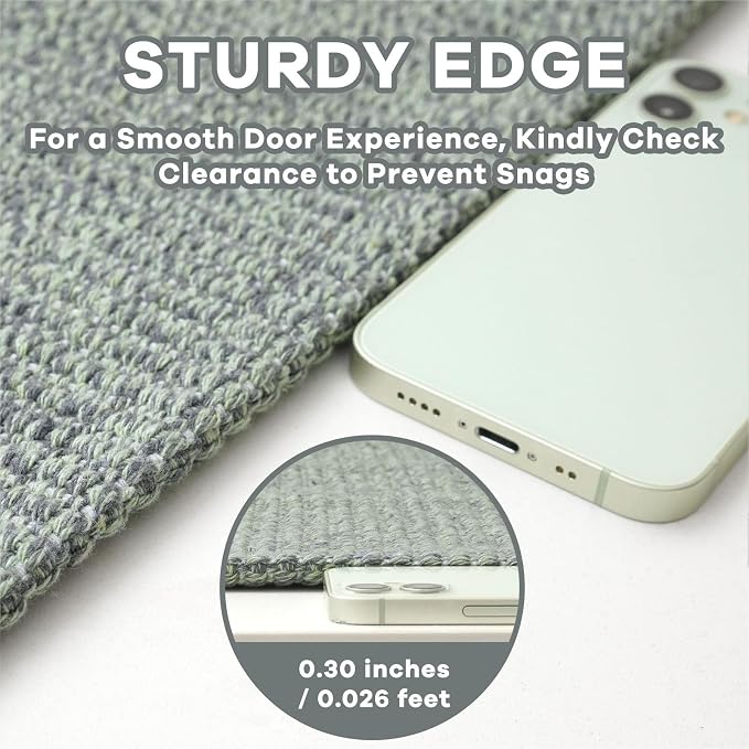 EARTHALL Washable Area Rugs 6x9 Ft Non Slip Living Room Rugs Cotton Rubber - Image 2