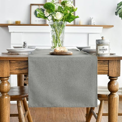 Artoid Mode Light Grey Table Runner, Seasonal Washable Kitchen Dining Table - Image 7