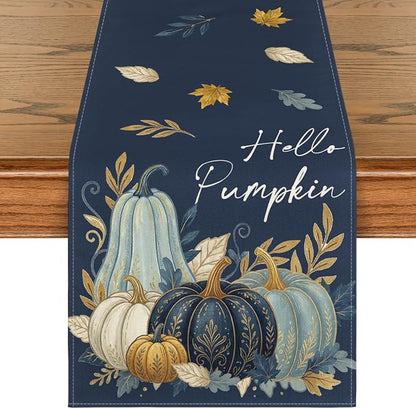 Artoid Mode 210 GSM Fall Table Runner 13x72 Inch Home Party Decor | Pumpkin by ArtoidMode