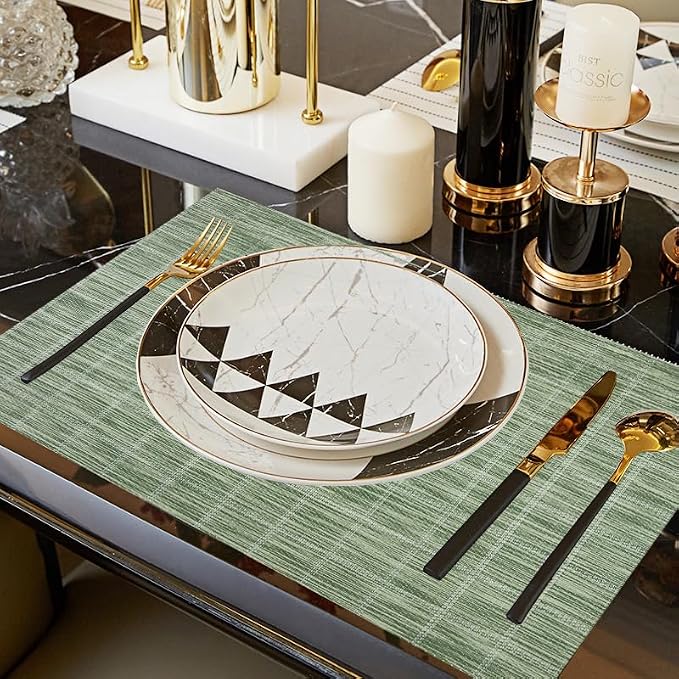 PIGCHCY Countryside Placemats Set of 4 Woven Heat Resistant Placemats Washable - Image 2