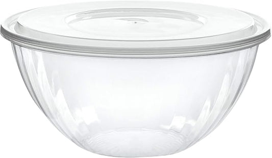 Disposable 96 Ounce Round Crystal Clear Plastic Pack of 4 Sets by PLASTICPRO