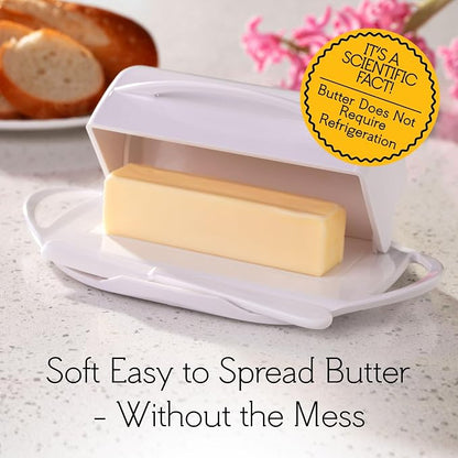 Flip Top Butter Dish with Attached Lid & Matching Knife, 2 Pack - Image 5
