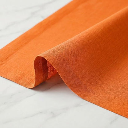 Solino Home 100% Pure Linen Dining Table Runner Orange, Fete 14 x 108 in | - Image 4