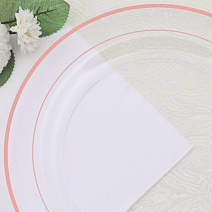 60 Pcs Rose Gold Plastic Plates, Disposable Party Set Include: 60 Clear Plastic - Image 3