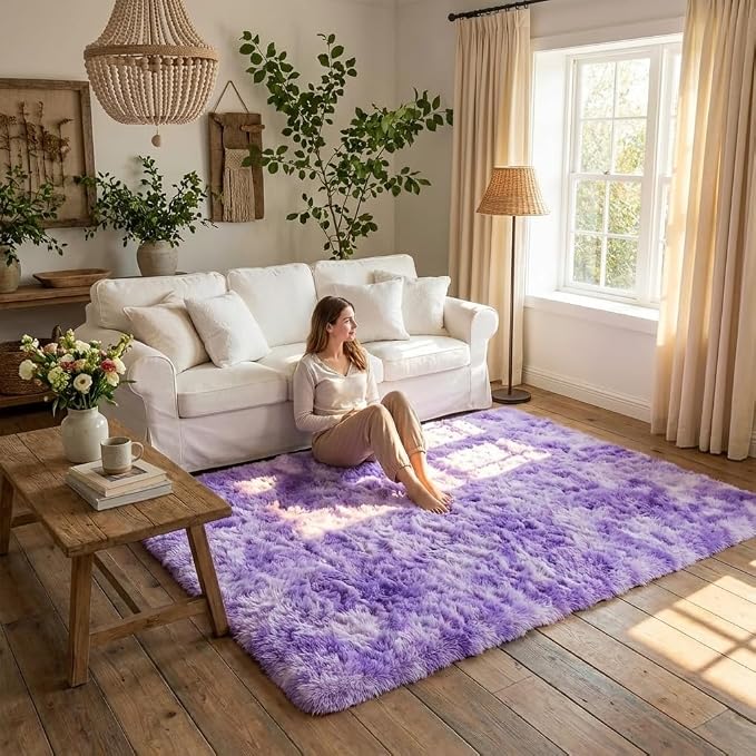 Mugorn 4x6 Rugs for Living Room, Large Fluffy Area Rugs for Bedroom, Soft - Image 5