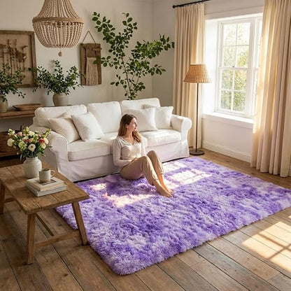 Mugorn 4x6 Rugs for Living Room, Large Fluffy Area Rugs for Bedroom, Soft - Image 5