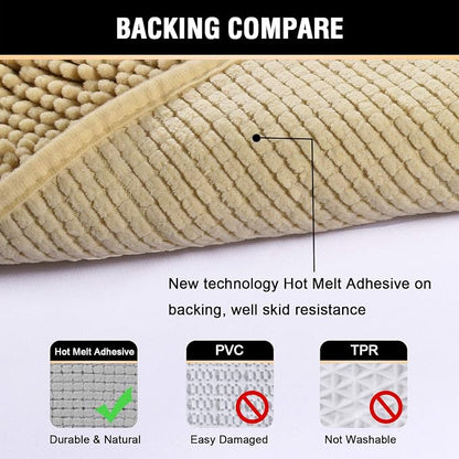H.VERSAILTEX Bath Mat for Bathroom Non Slip Luxury Chenille Ultra Soft Bath - Image 6