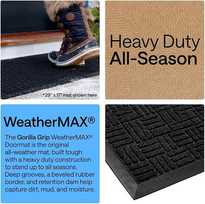 GORILLA GRIP 100% Waterproof All-Season WeatherMAX Doormat US Designed Natural - Image 3
