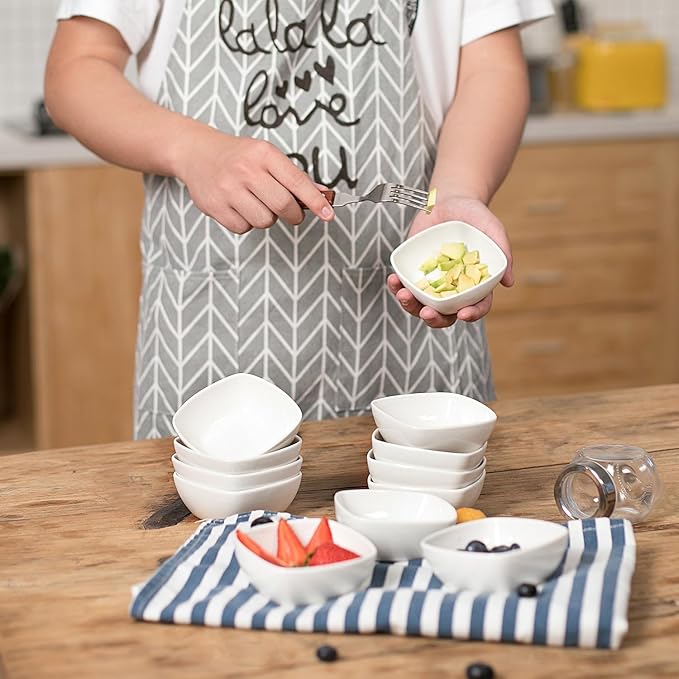 MALACASA 5 oz Porcelain Dip Bowls Set, 12 Pack Small Ramekins Stackable | - Image 2