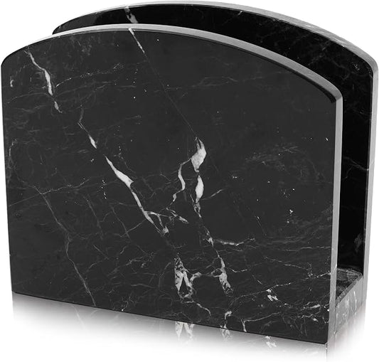 Radicaln Marble Napkin Holder 5.5" Inch Black Handmade Serviette Holder by RADICALn