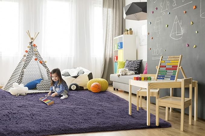 TWINNIS Super Soft Shaggy Rugs Fluffy Carpets 4x5.9 Feet, Indoor Modern Plush - Image 4