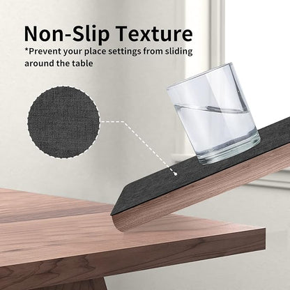 Maxpearl Faux Leather Placemats Set of 6, Dark Grey | Waterproof - Image 4