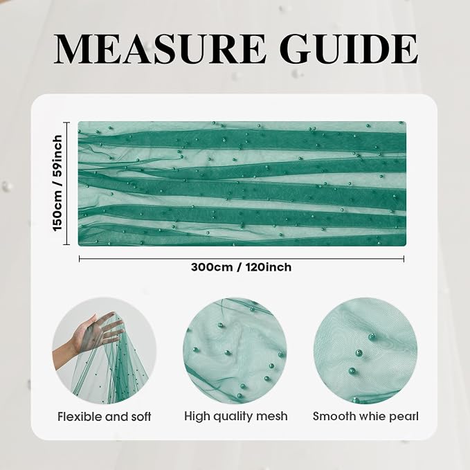 Artoid Mode Pearl Dark Green Gauze Table Runner 59x120 Inch, Seasonal Sheer - Image 7