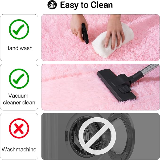 qulint 9x12 Rugs for Living Room, Large Fluffy Pink Area Rugs for Bedroom - Image 4