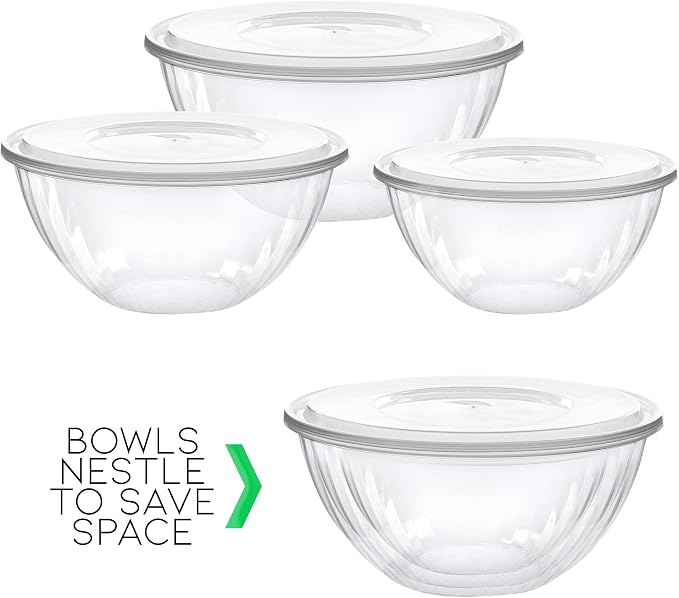 Reusable 150 Ounce Round Crystal Clear PlasticBowls Pack of 4 - Image 7