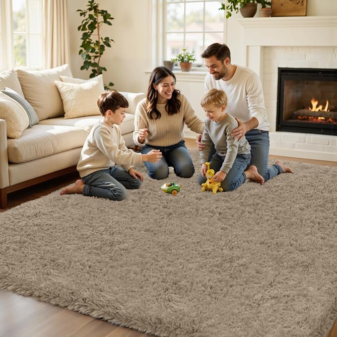 6x9 Area Rug for Living Room, Ultra Soft Fluffy Shag Rugs for Bedroom, Non-Slip - Image 5