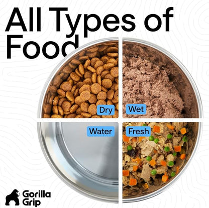 GORILLA GRIP Dog Bowl, Holds 4 Cups, Food Grade 304 Stainless Steel Food and - Image 7