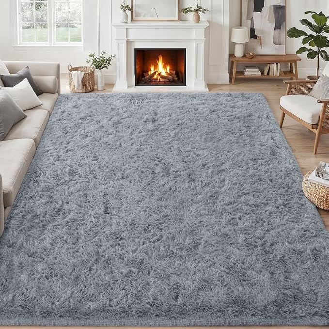 Area Rug for Living Room Bedroom: 5x7 Soft Fluffy Shag Rugs Upgrade Non-Slip - Image 2