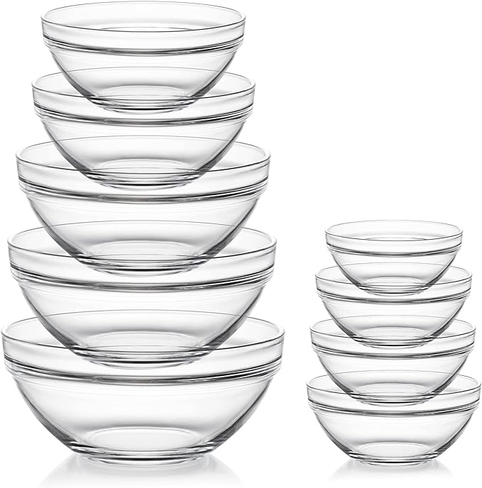 Sweejar Glass Mixing Bowls Set, Nesting Bowls by Sweejarco1949