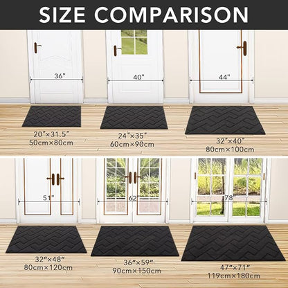 hicorfe Indoor Door Mat, Non Slip Door Mats, Absorbent Resist Dirt Entrance - Image 3