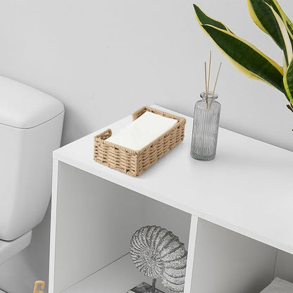 Napkin Holder for Bathroom, Woven Wicker Cotton Rope Guest Towel Holder Tray - Image 6