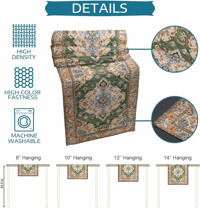 Boho Table Runners 36 Inches Long, Vintage Western Kitchen Dining Tables - Image 8