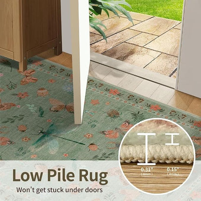 Rugxara Floral Rug for Living Room Bedroom, 8x10 Area Rugs, Large Non Slip Low - Image 6
