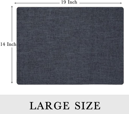 Faux Cotton Linen Placemats Set of 4, Cloth Washable Farmhouse Dining Table Mats - Image 7