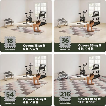 AIRHOP 18 PCS Gym Floor Mat, EVA Foam Puzzle Gym Mat, High-Density Interlocking - Image 5