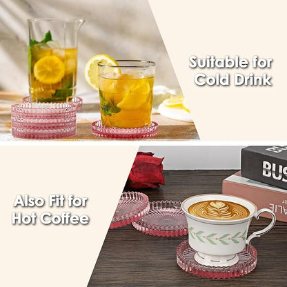 Modern Clear Coaster Set of 5- Glass Coasters - Image 5