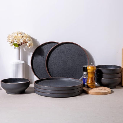 LERATIO Dinner Plates, Ceramic Dinner Plates Set of 6, 10.75 inch Large ceramic - Image 8