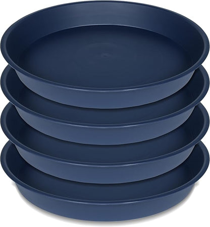 4 Pack of 16 17 inch Plant Saucer, 2.3" Depth, Heavy Duty Deep Plant Trays by Bleuhome