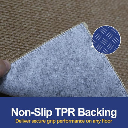 Faux Jute Area Rug 9'x12', Washable & Non-Slip, Taupe | 0.27" Low Pile Easy - Image 2