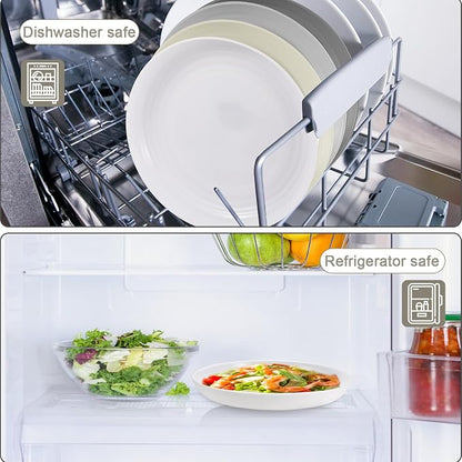 HEYCOME 12 Pcs Unbreakable Deep Dinner Plates Set, 10 inch Reusable Plastic - Image 5