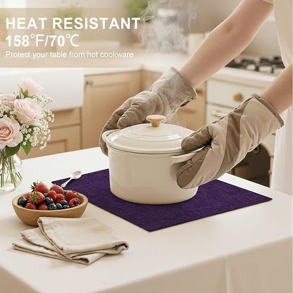 Faux Cotton Linen Placemats Set of 6, Cloth Washable Farmhouse Dining Table Mats - Image 3