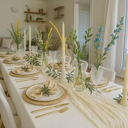6 Pack Beige 10FT Cheesecloth Table Runner –120 Inch Soft Gauze Boho Table - Image 5