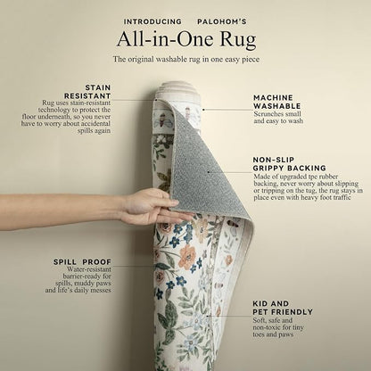 Machine Washable Rugs for Living Room: 5x7 Area Rugs for Bedroom Vintage Stain - Image 4