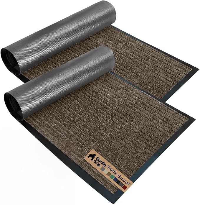 GORILLA GRIP Waterproof Traffic Guard Door Mat, 2 Pack Heavy Duty Entryway Mats by Unknown