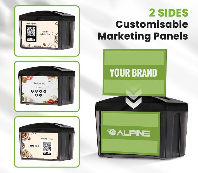 Alpine 6 Pack Tabletop Commercial Napkin Dispenser Restaurant Napkin Holder - Image 3