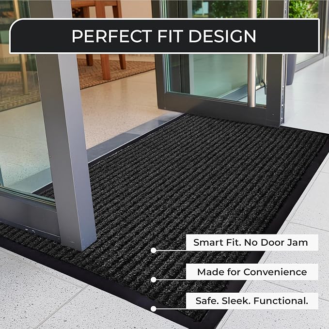 Commercial Door Mat 4'x6' Charcoal, Heavy Duty Industrial Floor Mat - Image 7