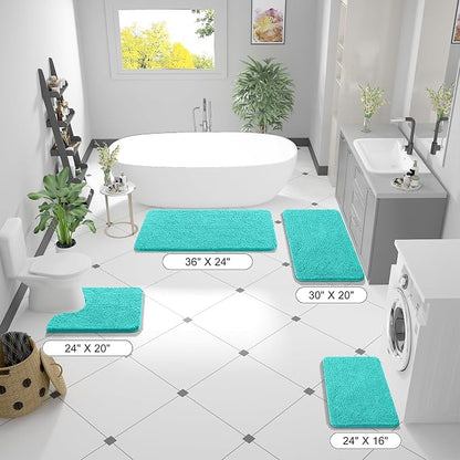 OLANLY Bathroom Runner Rugs 44x24, Extra Soft Absorbent Chenille Bath Rugs - Image 2