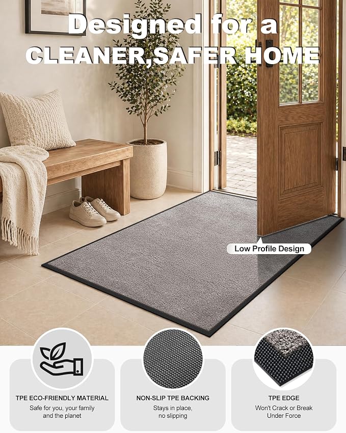 Mibao Super Absorbent Front Door Mat, Non-Slip Washable Indoor Doormats - Image 4