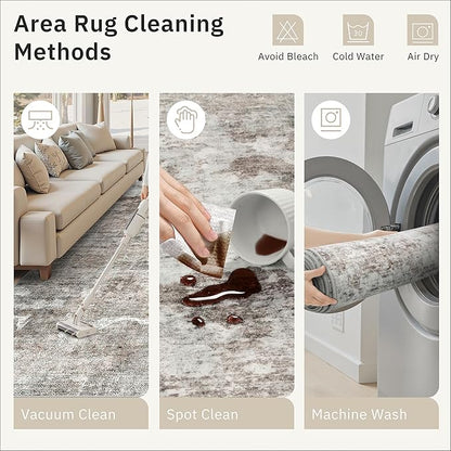 Soalmost 10x14 Area Rugs for Living Room, Non Slip Machine Washable Vintage Rugs - Image 9