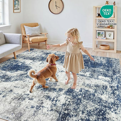Area Rugs 10x14 Living Room: Large Soft Washable Rug Modern Abstract Anti-Skid - Image 5