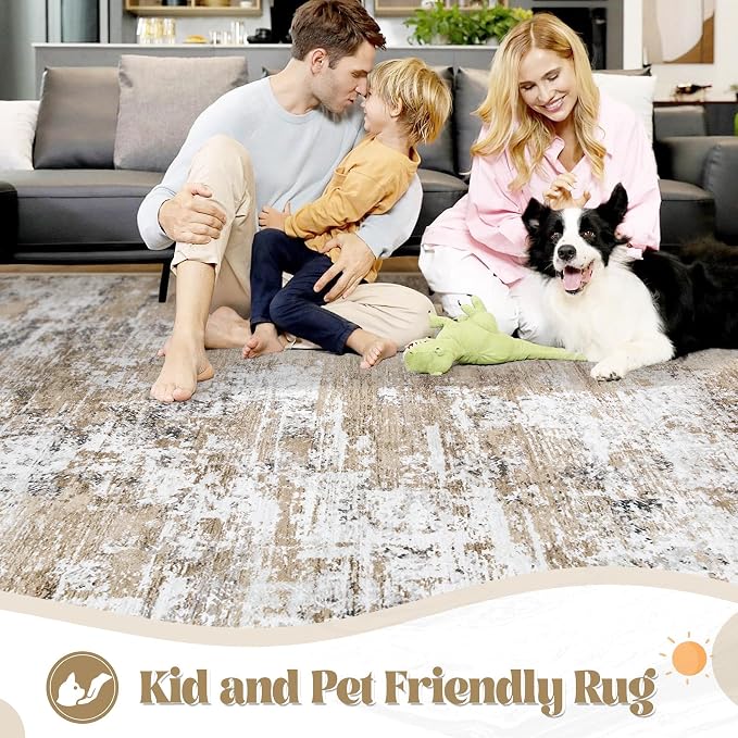 XLUEZ 10x14 Area Rugs for Living Room, Washable Modern Abstract Large Area Rug - Image 3