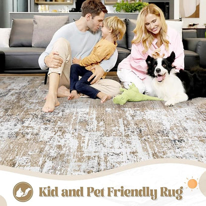 XLUEZ 10x14 Area Rugs for Living Room, Washable Modern Abstract Large Area Rug - Image 3
