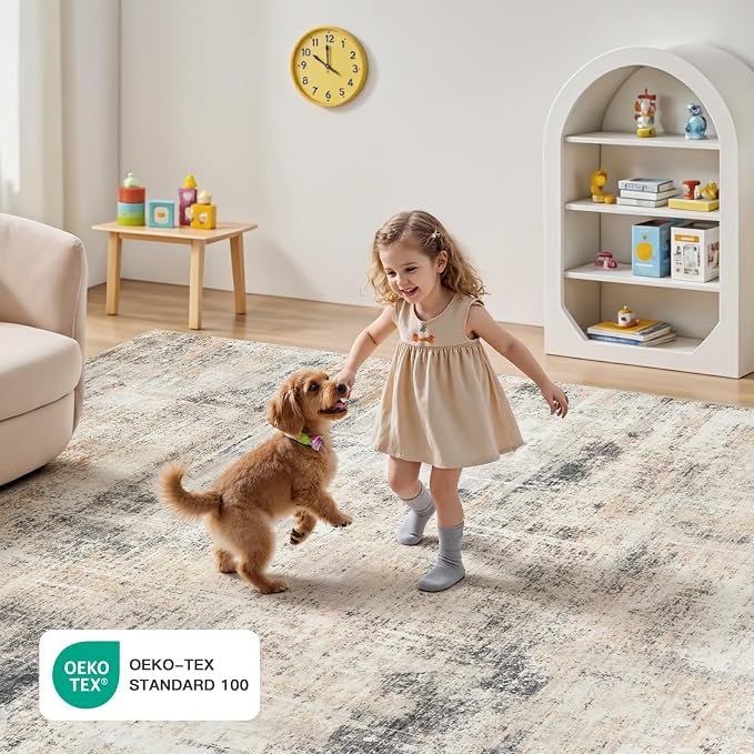 Lofus 10x14 Area Rug for Living Room, Neutral Modern Washable Carpet for - Image 5